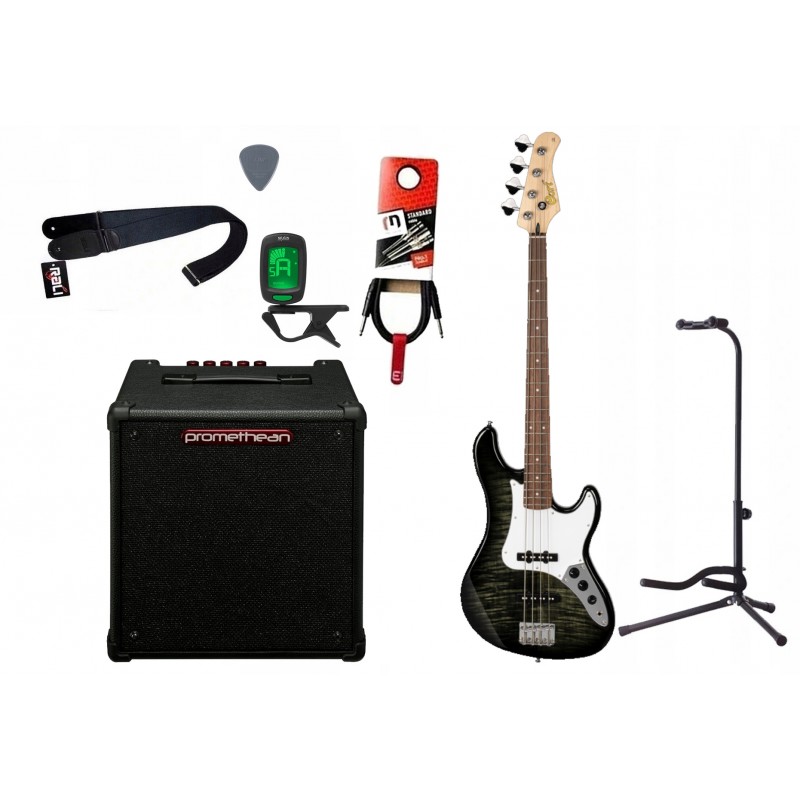 Gitara basowa Cort GB24 JJ TBK + Wzmacniacz 20W + Kabel + Tuner + Statyw Gitara basowa Cort GB24 JJ TBK + Wzmacniacz 20W + Kabel + Tuner + Statyw