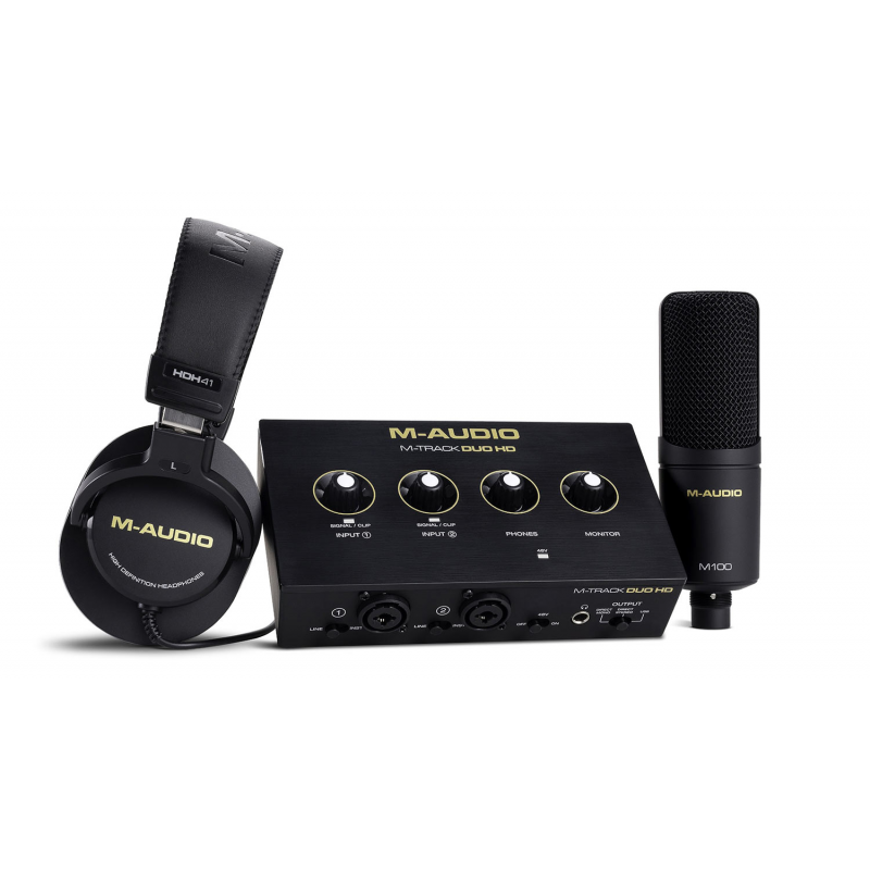M-AUDIO M-Track DUO HD PACK - Zestaw studyjny - 1 - Zestawy studyjne - Zestaw studyjny: interfejs 2×2 USB-C 24-bit/192kHz, 2× co M-AUDIO M-Track DUO HD PACK - Zestaw studyjny - 1 - Zestawy studyjne - Zestaw studyjny: interfejs 2×2 USB-C 24-bit/192kHz, 2× co
