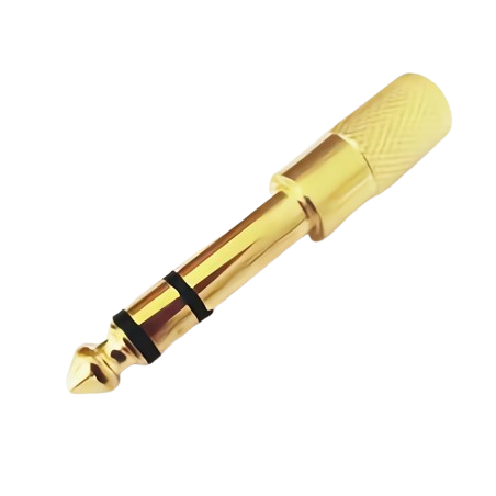 Akmuz przejściówka Gniazdo mini Jack 3,5mm - Wtyk Jack 6,3mm gold - 1 - Adaptery - Akmuz przejściówka Gniazdo mini Jack 3,5mm - 