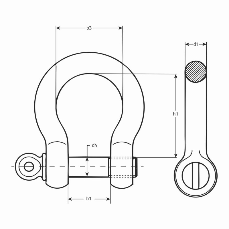 Riggatec Shackle 1/2" WLL 2,0t Black - Kotwica śrubowa