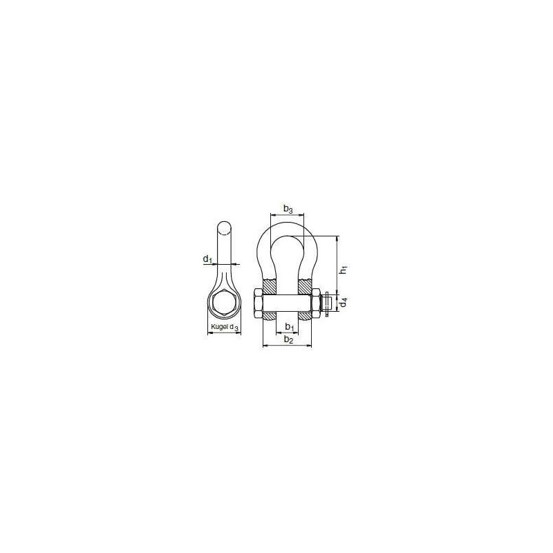 Riggatec Shackle 5/8" WLL 3,25t Nut & Cotter - Kotwica śrubowa