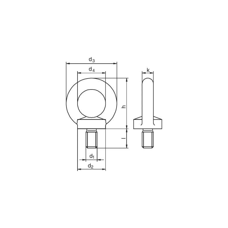 Riggatec Eyebolt M8 Black WLL 140kg - Śruba oczkowa