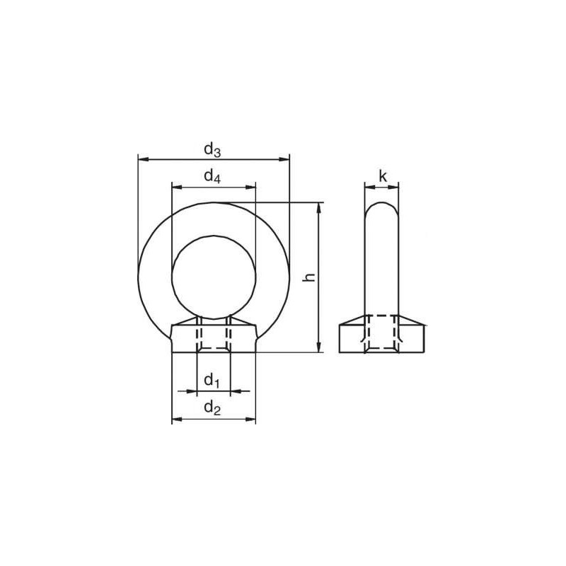 Riggatec Eyebolt M6 Black WLL 80kg - Śruba oczkowa