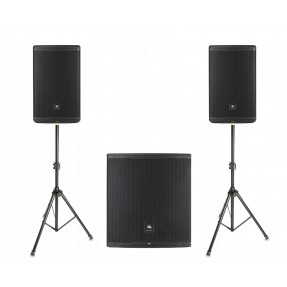 Zestaw nagłośnieniowy JBL EON, 2x kolumna EON715, 1x subwoofer EON718S statywy