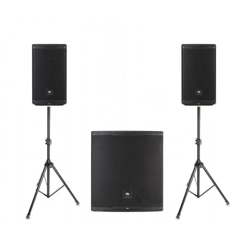 Zestaw nagłośnieniowy JBL EON, 2x kolumna EON710, 1x subwoofer EON718S statywy Zestaw nagłośnieniowy JBL EON, 2x kolumna EON710, 1x subwoofer EON718S statywy