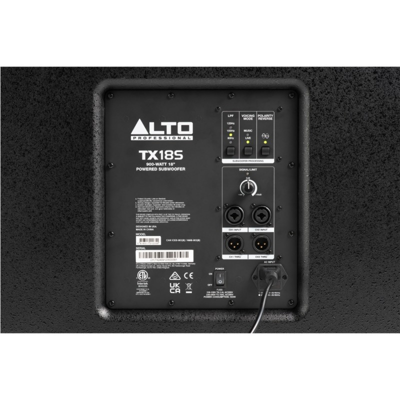 Zestaw nagłośnieniowy Alto TX, 2x kolumna TX415, 1x subwoofer TX18S statywy Zestaw nagłośnieniowy Alto TX, 2x kolumna TX415, 1x subwoofer TX18S statywy