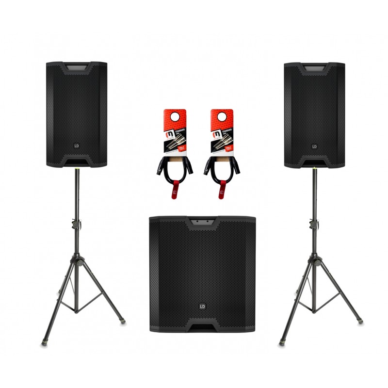Zestaw nagłośnieniowy LD Systems ICOA, 2x kolumna ICOA15ABT, 1x subwoofer ICOA SUB18A, 2x statyw, 2x kabel Zestaw nagłośnieniowy LD Systems ICOA, 2x kolumna ICOA15ABT, 1x subwoofer ICOA SUB18A, 2x statyw, 2x kabel