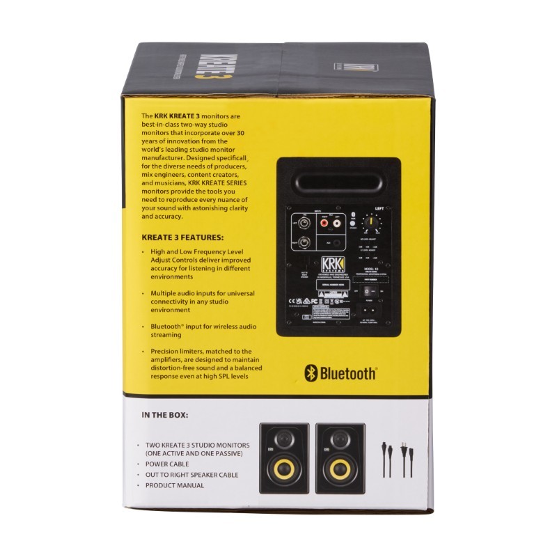 KRK Kreate 3 - Monitory studyjne BT, para - 7 - Monitory studyjne - Monitory studyjne KRK z serii Kreate 3 zapewniają legendarną KRK Kreate 3 - Monitory studyjne BT, para - 7 - Monitory studyjne - Monitory studyjne KRK z serii Kreate 3 zapewniają legendarną