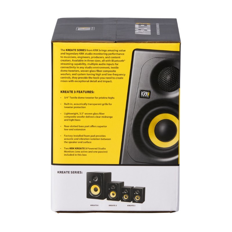 KRK Kreate 3 - Monitory studyjne BT, para - 11 - Monitory studyjne - Monitory studyjne KRK z serii Kreate 3 zapewniają legendarn KRK Kreate 3 - Monitory studyjne BT, para - 11 - Monitory studyjne - Monitory studyjne KRK z serii Kreate 3 zapewniają legendarn