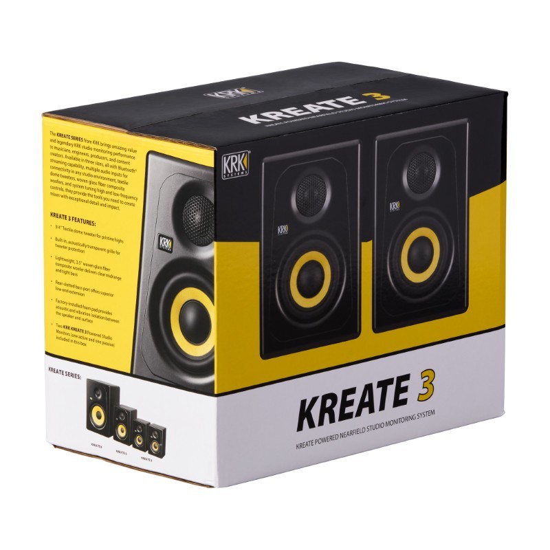 KRK Kreate 3 - Monitory studyjne BT, para - 9 - Monitory studyjne - Monitory studyjne KRK z serii Kreate 3 zapewniają legendarną KRK Kreate 3 - Monitory studyjne BT, para - 9 - Monitory studyjne - Monitory studyjne KRK z serii Kreate 3 zapewniają legendarną