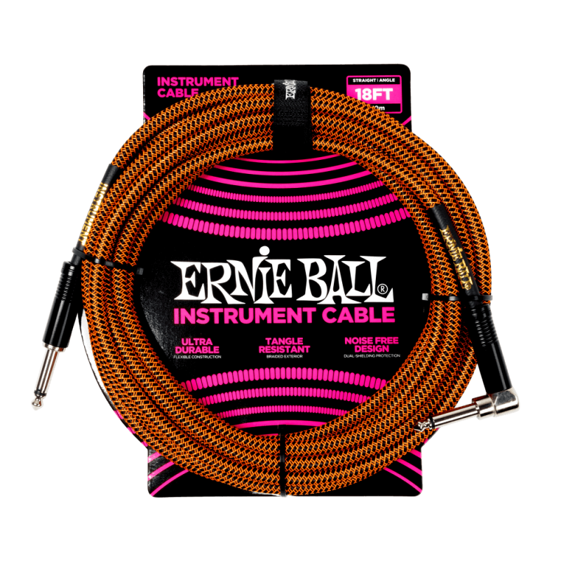 Ernie Ball 6471 Kabel instrumentalny prosty/kątowy 5.49 m Ernie Ball 6471 Kabel instrumentalny prosty/kątowy 5.49 m