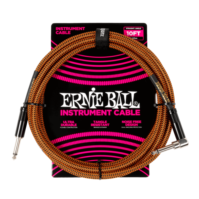 Ernie Ball 6470 Kabel instrumentalny prosty/kątowy 3.05 m Ernie Ball 6470 Kabel instrumentalny prosty/kątowy 3.05 m