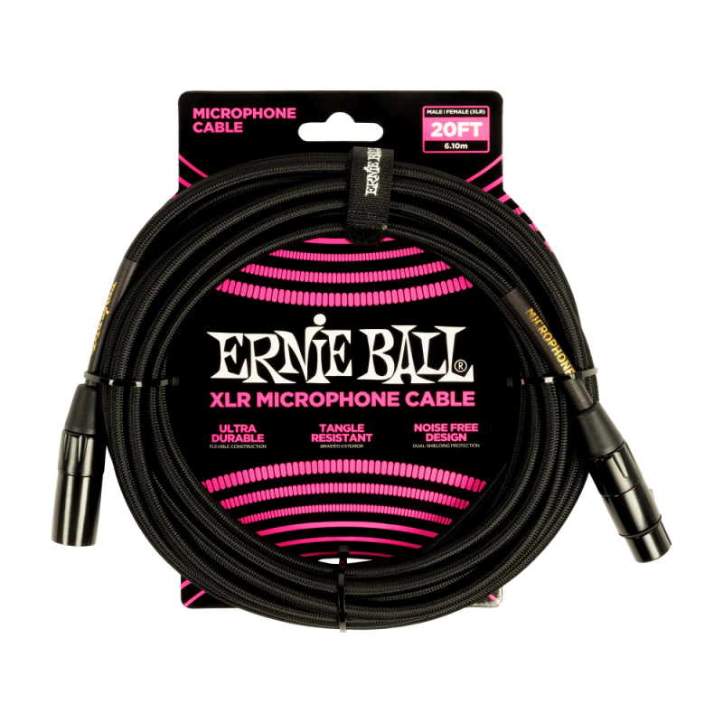 Ernie Ball 6392 Kabel mikrofonowy XLR M / XLR F 6.10 m Ernie Ball 6392 Kabel mikrofonowy XLR M / XLR F 6.10 m