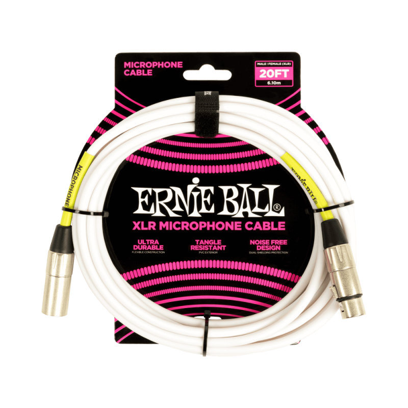 Ernie Ball 6389 Kabel mikrofonowy XLR M / XLR F 6.10 m Ernie Ball 6389 Kabel mikrofonowy XLR M / XLR F 6.10 m