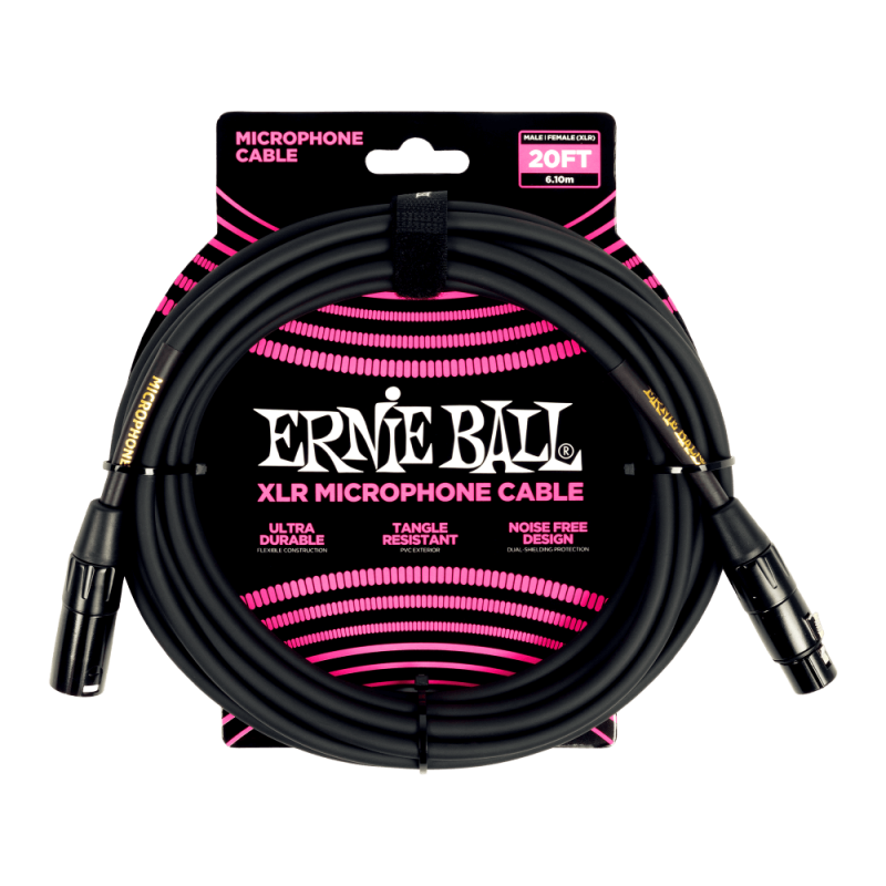 Ernie Ball 6388 Kabel mikrofonowy XLR M / XLR F 6.10 m Ernie Ball 6388 Kabel mikrofonowy XLR M / XLR F 6.10 m