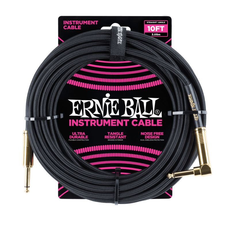 Ernie Ball 6081 Kabel instrumentalny prosty/kątowy 3.05 m