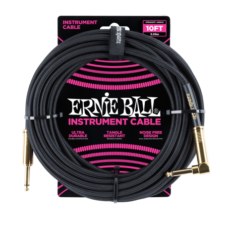 Ernie Ball 6081 Kabel instrumentalny prosty/kątowy 3.05 m