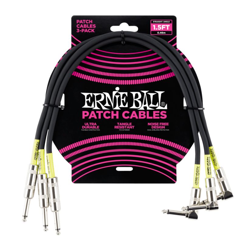 Ernie Ball 6076 Kabel krosowy prosty/kątowy 45.72 cm 3 szt. Ernie Ball 6076 Kabel krosowy prosty/kątowy 45.72 cm 3 szt.