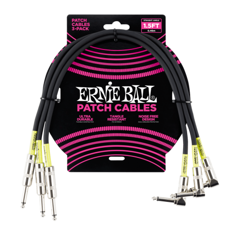 Ernie Ball 6076 Kabel krosowy prosty/kątowy 45.72 cm 3 szt.