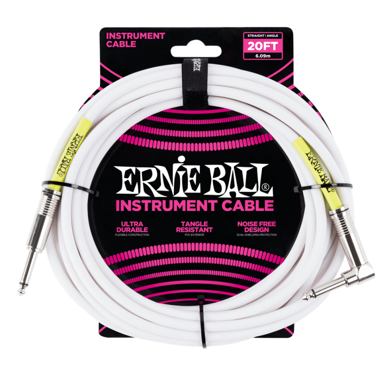 Ernie Ball 6047 Kabel instrumentalny prosty/kątowy 6.09 m Ernie Ball 6047 Kabel instrumentalny prosty/kątowy 6.09 m
