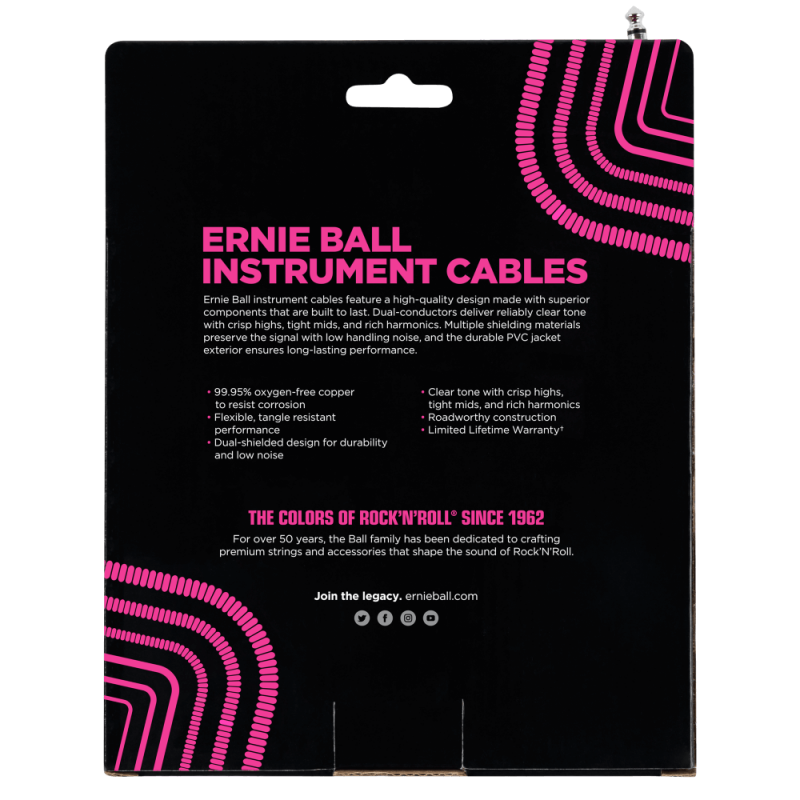 Ernie Ball 6045 Kabel instrumentalny spiralny prosty/kątowy 9.14 m Ernie Ball 6045 Kabel instrumentalny spiralny prosty/kątowy 9.14 m
