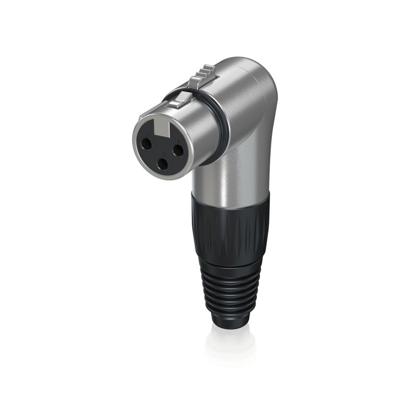 Behringer X3FR-SR XLR kątowy 3-pin żeński, srebrny - 3 - Złącza, wtyki, przejściówki - Behringer X3FR-SR – złącze XLR żeńskie ką
