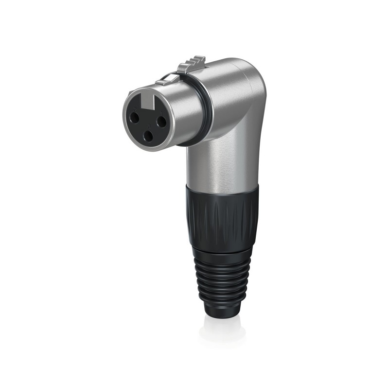 Behringer X3FR-SR XLR kątowy 3-pin żeński, srebrny - 4 - Złącza, wtyki, przejściówki - Behringer X3FR-SR – złącze XLR żeńskie ką