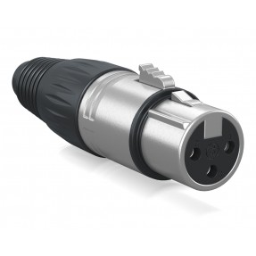 Behringer X3F-SR XLR 3-pin żeński, srebrny - 1 - Złącza, wtyki, przejściówki - Behringer X3F-SR – złącze XLR żeńskie w metalowej