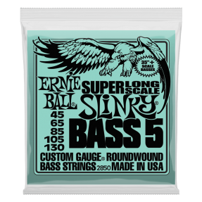 Ernie Ball EB2850 - struny do gitary basowej - 1 - Struny basowe - Zestaw 5 strun do gitary basowej z serii SLINKY NICKEL ROUNDW