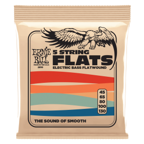 Ernie Ball EB2810 - struny do gitary basowej - 1 - Struny basowe - GROUP V Zestaw 5 strun do gitary basowej z serii FLATWOUND BA