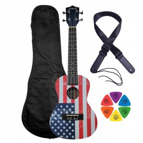 Ukulele koncertowe Jeremi C3-AM USA + pokrowiec + pasek + kostki