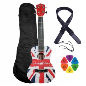Ukulele koncertowe Jeremi C3-EN UK + pokrowiec + pasek + kostki
