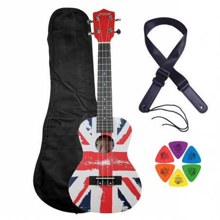 Ukulele koncertowe Jeremi C3-EN UK + pokrowiec + pasek + kostki