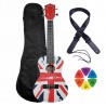 Ukulele koncertowe Jeremi C3-EN UK + pokrowiec + pasek + kostki