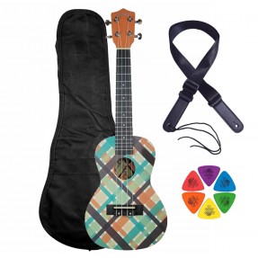 Ukulele koncertowe Jeremi C3-KP + pokrowiec + pasek + kostki