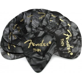 Fender Premium Celluloid 351 Shape Picks, Thin, Black Moto - kostki gitarowe 144 sztuk - 1 - Kostki gitarowe - Premium Celluloid