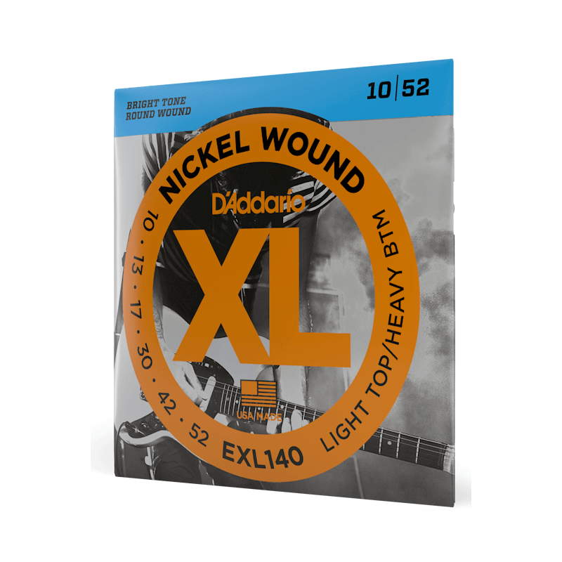 Struny D'Addario EXL140 do gitary elektrycznej w zestawie korbka + tuner + 6 kostek + pojemnik