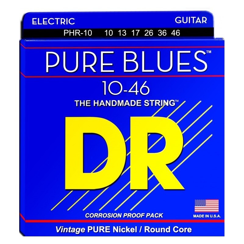 Struny DR PHR-10-46 do gitary elektrycznej w zestawie korbka + tuner + 6 kostek + pojemnik