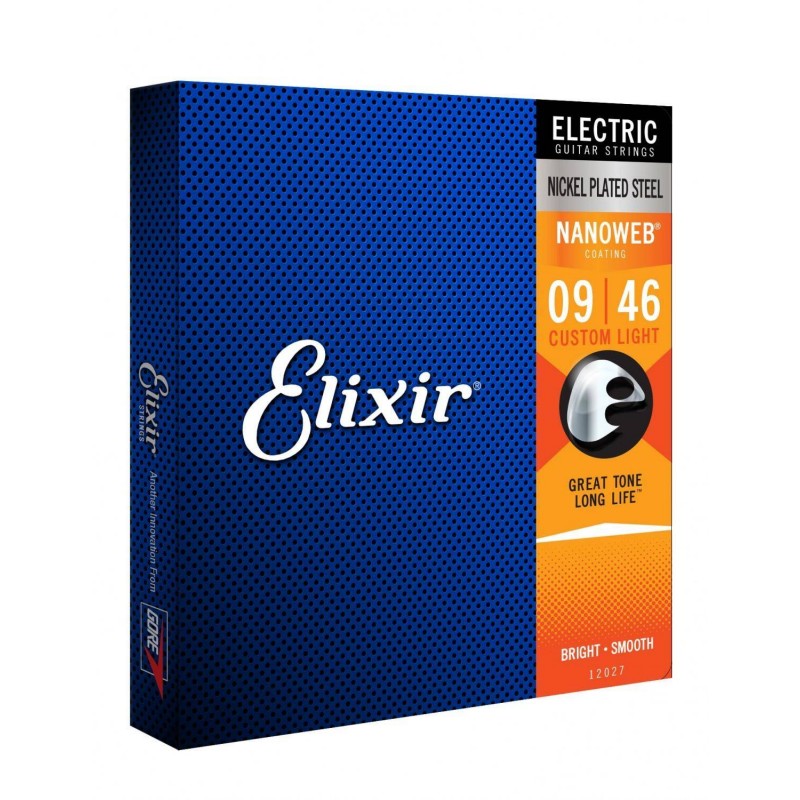 Struny Elixir 12027 do gitary elektrycznej w zestawie korbka + tuner + 6 kostek + pojemnik