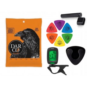 Struny Martin D960 do gitary elektrycznej w zestawie korbka + tuner + 6 kostek + pojemnik