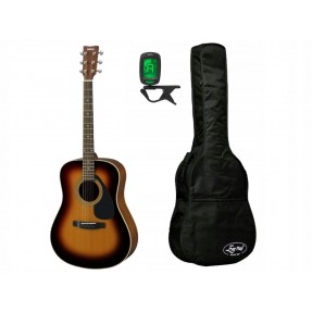 Gitara akustyczna Yamaha F370 TBS + pokrowiec + tuner - zestaw gitarowy