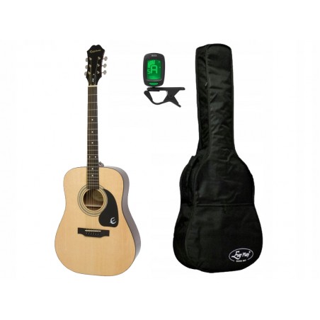 Gitara akustyczna Epiphone DR-100 NA + pokrowiec + tuner - zestaw gitarowy