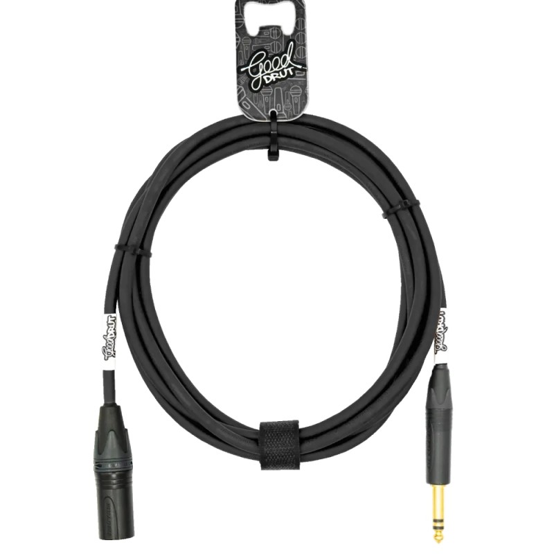GoodDrut GDBK TRSXM 6 - Kabel audio Jack TRS x XLR-M czarny - 6m GoodDrut GDBK TRSXM 6 - Kabel audio Jack TRS x XLR-M czarny - 6m