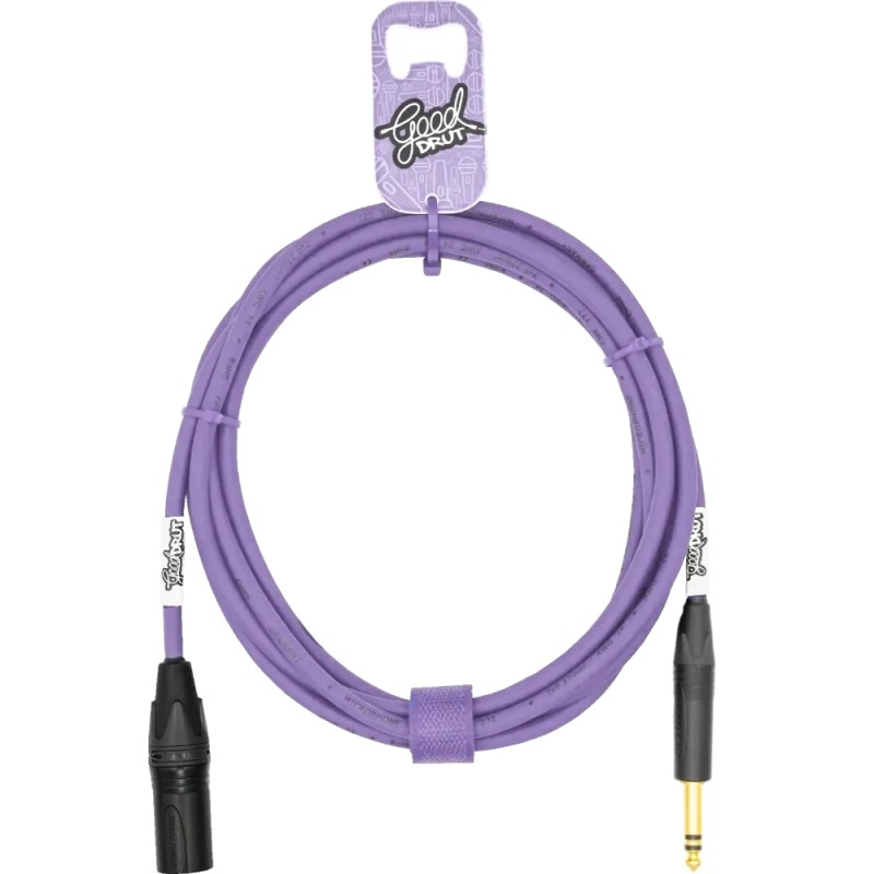 GoodDrut GDB TRSXM 3-1 - Kabel audio Jack TRS x XLR-M fioletowy - 3m