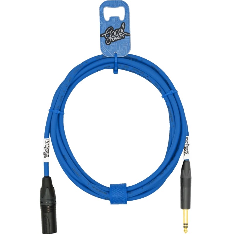 GoodDrut GDB TRSXM 3 - Kabel audio Jack TRS x XLR-M niebieski - 3m