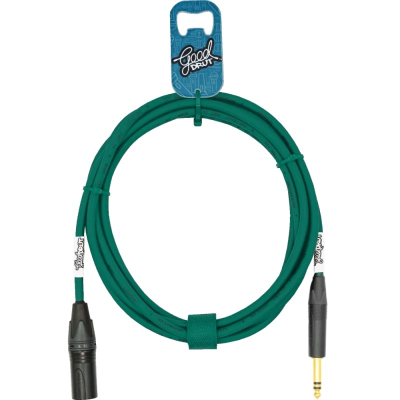 GoodDrut GDG TRSXM 3 - Kabel audio Jack TRS x XLR-M zielony - 3m