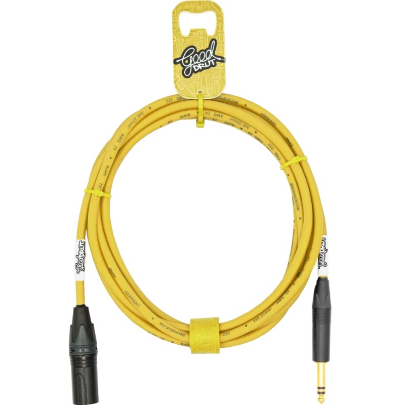 GoodDrut GDY TRSXM 3 - Kabel audio Jack TRS x XLR-M żółty - 3m