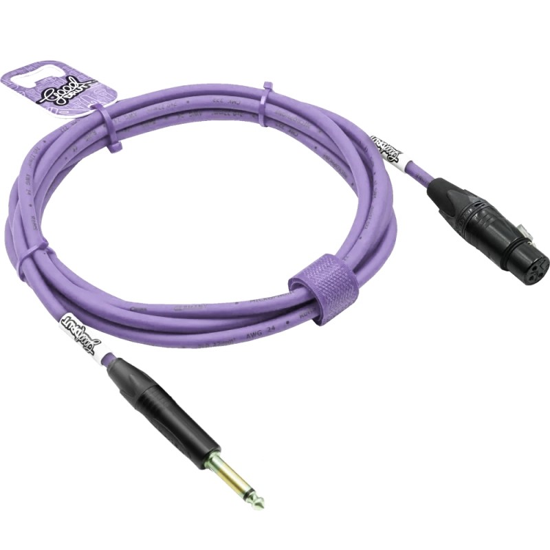 GoodDrut GDB TSXF 1-2 - Kabel audio Jack x XLR-F fioletowy - 1m GoodDrut GDB TSXF 1-2 - Kabel audio Jack x XLR-F fioletowy - 1m
