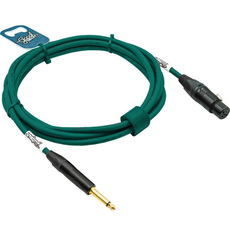 GoodDrut GDG TSXF 20 - Kabel audio Jack x XLR-F zielony - 20m