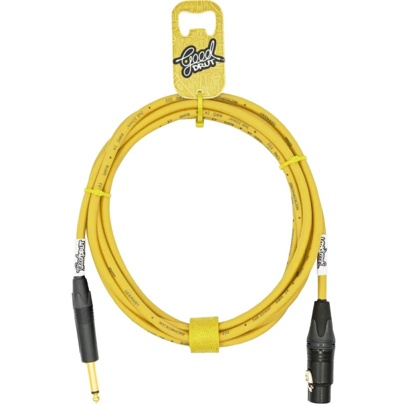 GoodDrut GDY TSXF 1 - Kabel audio Jack x XLR-F żółty - 1m